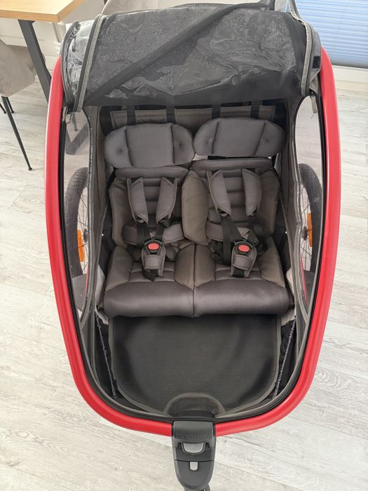 Przyczepka rowerowa Hamax Outback Twin czerwona