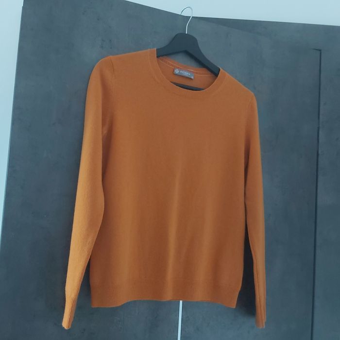 Sweter kaszmirowy 100% kaszmir pomarańczowy 36