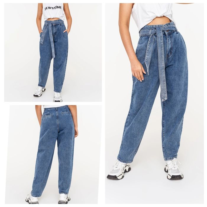 Джинси широкі слоуч банани баггі befree mom сині