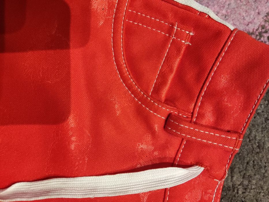 Spodnie adidas fiorucci czerwone.