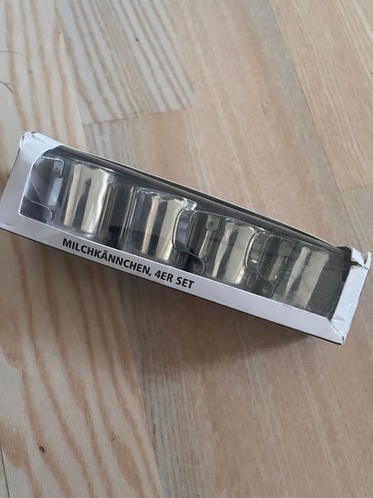 4 małe dzbanki na mleko śmietankę stal nierdzewna