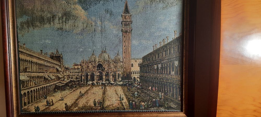 Tapeçaria italiana emoldurada original