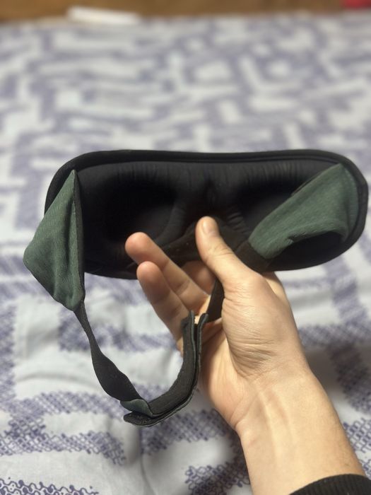 Маска для сну зелена унісекс поліестер 22х9 см Унісекс One Size