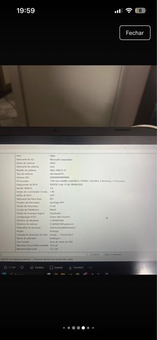 ACER NITRO V15  16gb ram 3050 6gb