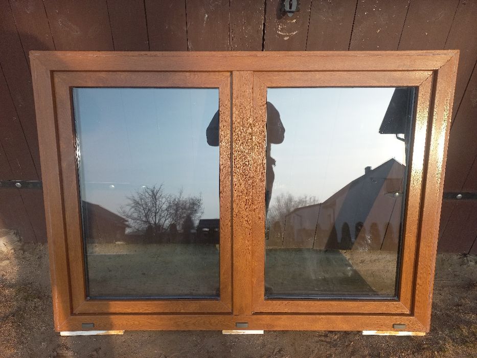 Okno dwuszybowe złoty dąb obustronne