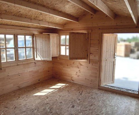 Domek ogrodowy letniskowy 400x400 +Taras 150x400-Balik 35mm Jeremi
