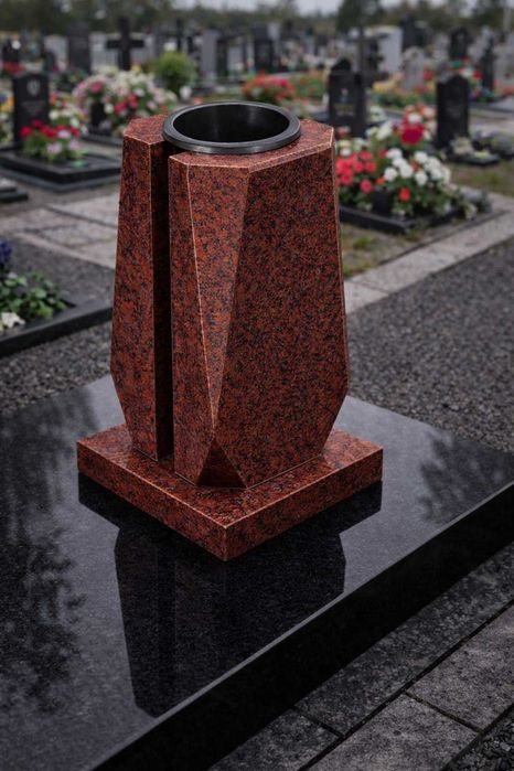 Ваза Гранітна Квадратна Клеєна Прорізна