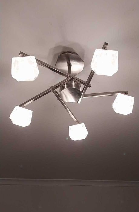 Candeeiro de Tecto 5 focos vidro