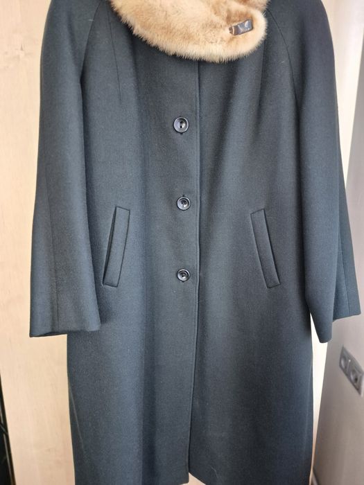 Płaszcz ocieplony z norką L/XL