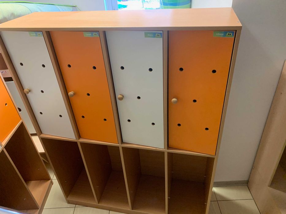 szatnia tęczowa skrzynia szafka przedszkole żłobek