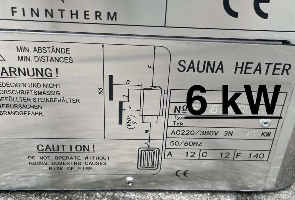 Piec do sauny Finntherm 6 kW