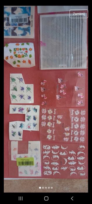 Naklejki do paznokci różne zestaw