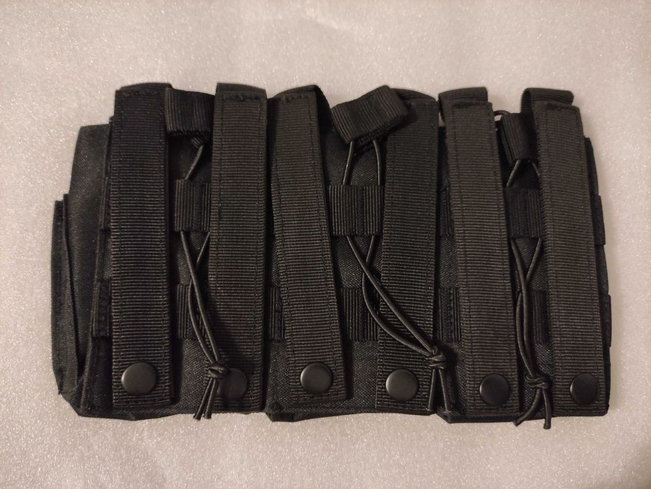 Ładownica MOLLE na 6 magazynków karabinowych ASG AR/AK; CZARNA