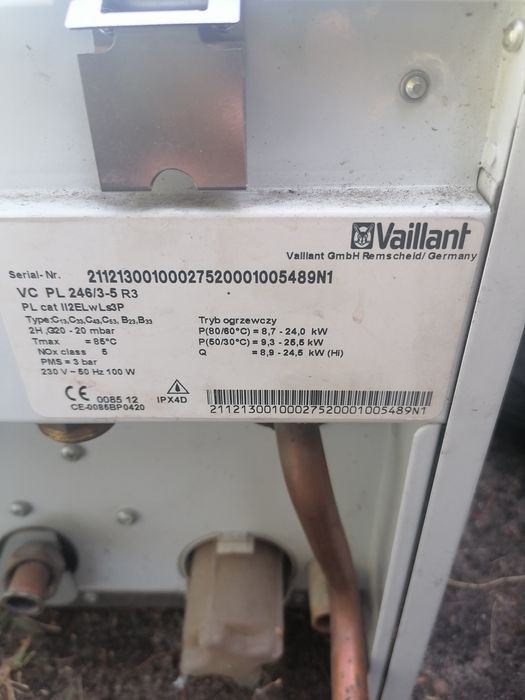 Jednofunkcyjny kocioł gazowy Vaillant