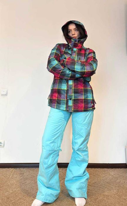 Жіночий яскравий лижний костюм, сноубордичний штани та куртка теплий