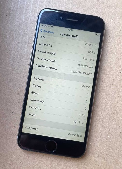 Смартфон Apple iphone 6 16gb A1549 silver аккум 100%
