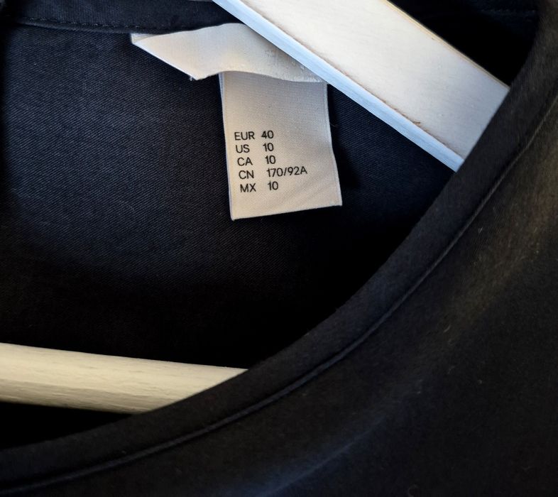 Czarna sukienka h&m M 38 z falbankami bawełniana