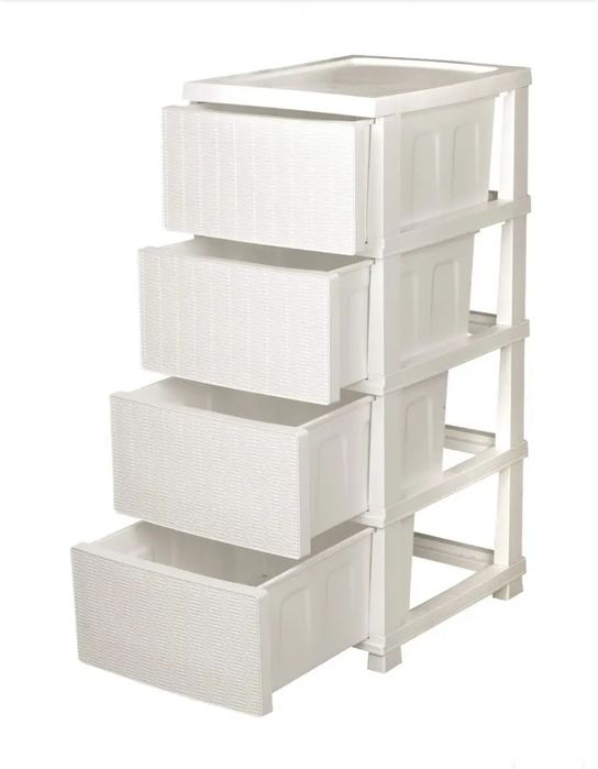 Красивый белый кoмод, шкaфчик, шaфана 4 ящика для школьных вещей и др.