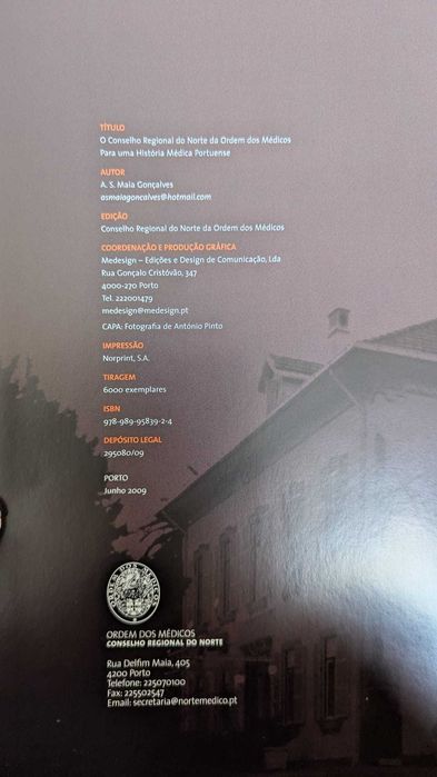 Livro - O Conselho Regional do Norte da Ordem dos Médicos
