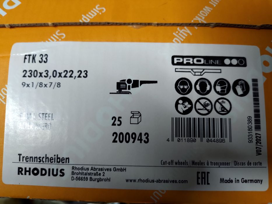 Caixa de discos corte de ferro