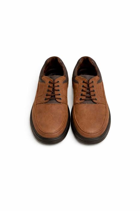 Sapatos Comport Confortáveis em Couro Castanho – 42