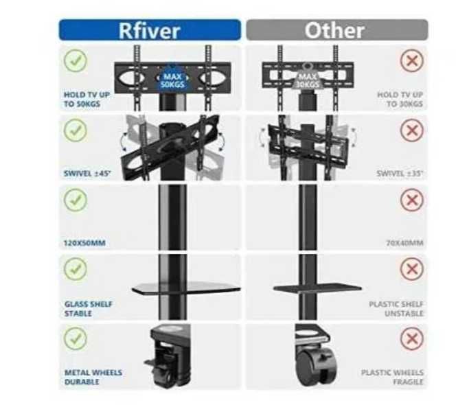 5068 RFIVER Obrotowy stojak na telewizor na kółkach 27-65 cali