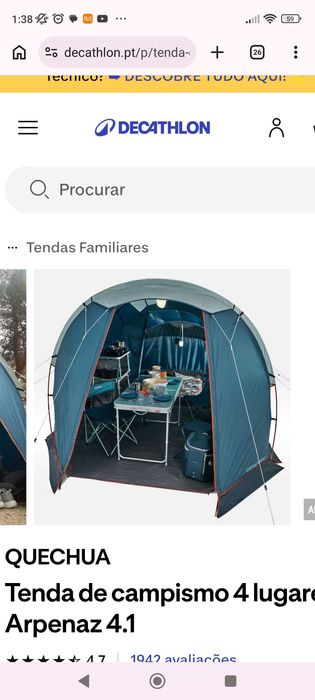 Tenda Quechua 4 pessoas - nova alacrada