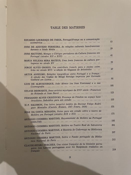 Les Rapports Culturels et Littéraires entre le Portugal et la France