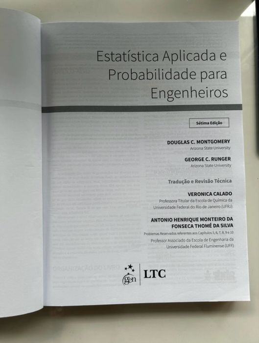 Estatistíca Aplicada e Probabilidade para Engenheiros
