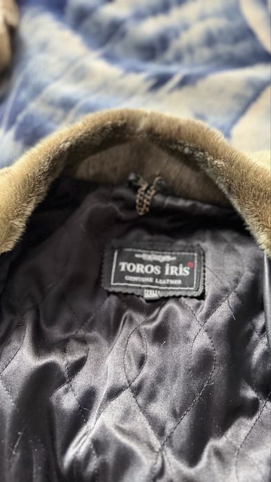 Шкіряне пальто з підкладкою весна-осінь