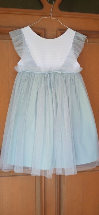 Vestido criança verde água