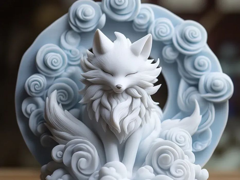 Estatueta Kitsune de Nove Caudas