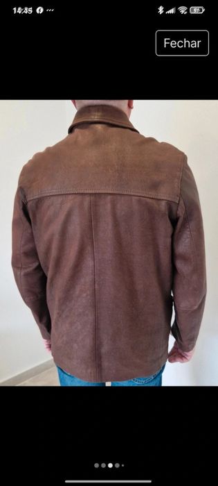 Casaco de pele castanho