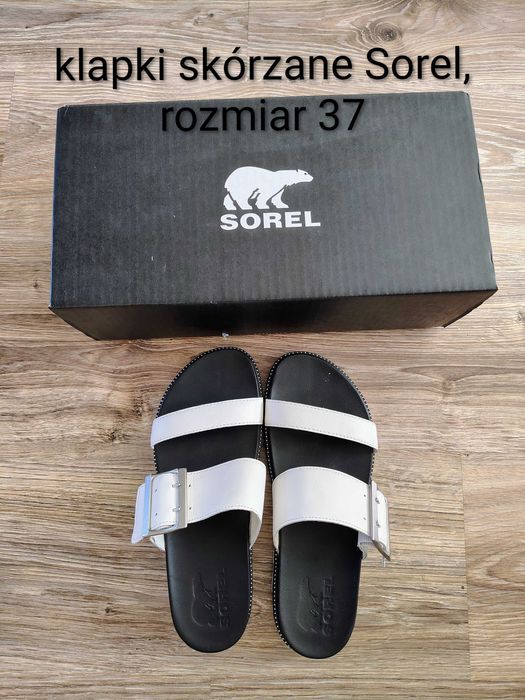 Klapki skórzane damskie Sorel