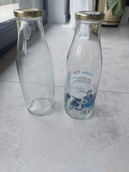 Butelki szklane po mleku 750 ml z zakrętkami – kilkadziesiąt sztuk