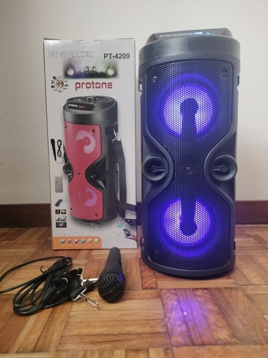 Coluna Rádio Bluetooth portátil com karakoe