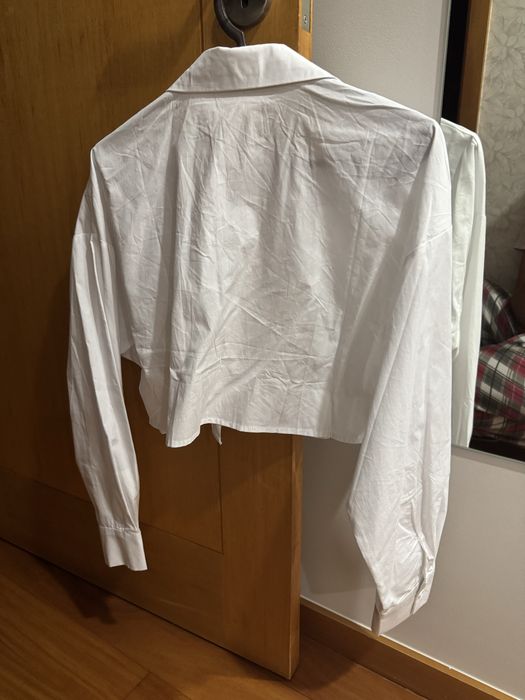 Blusa cropped branca da Mochy