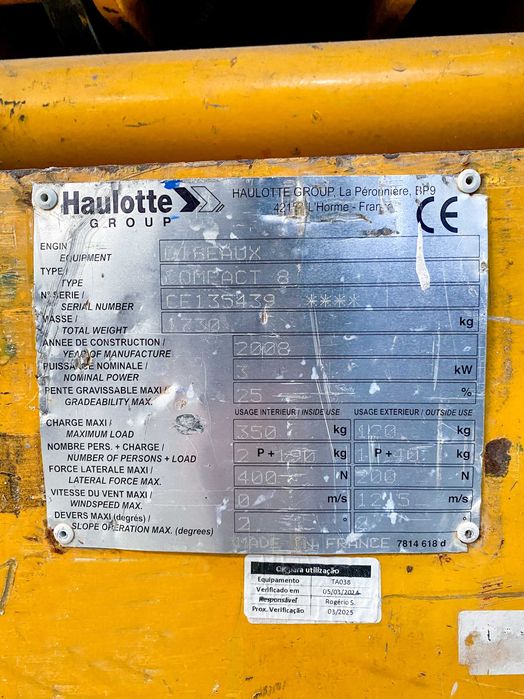 Haulotte Compact 8 Elevatoria