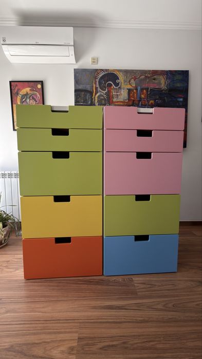 IKEA STUVA móvel arrumação crianças 2 módulos gavetas coloridas