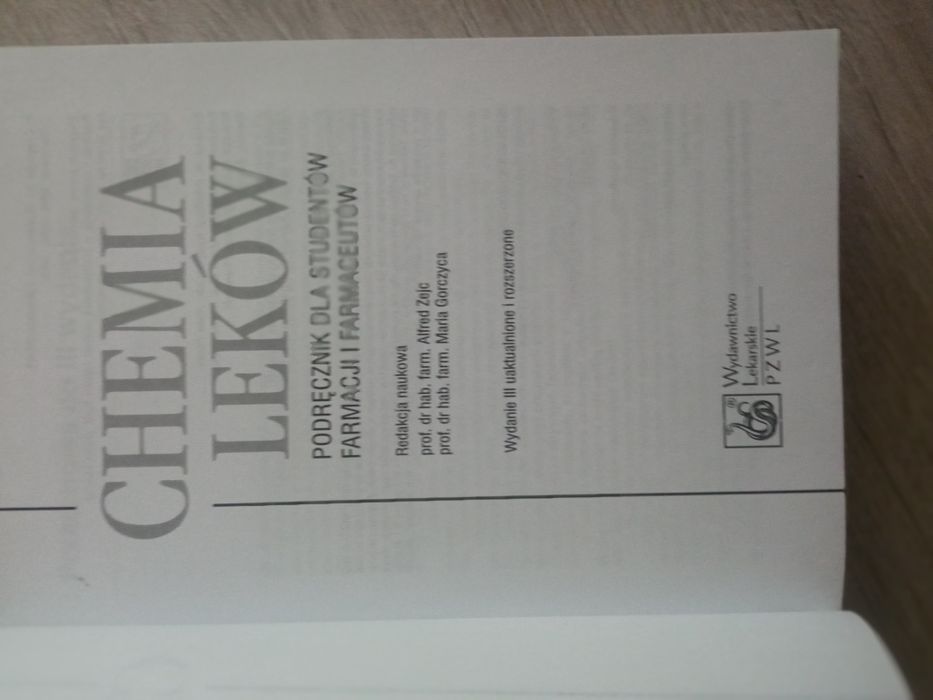 Chemia leków. Podręcznik dla studentów farmacji i farmaceutów