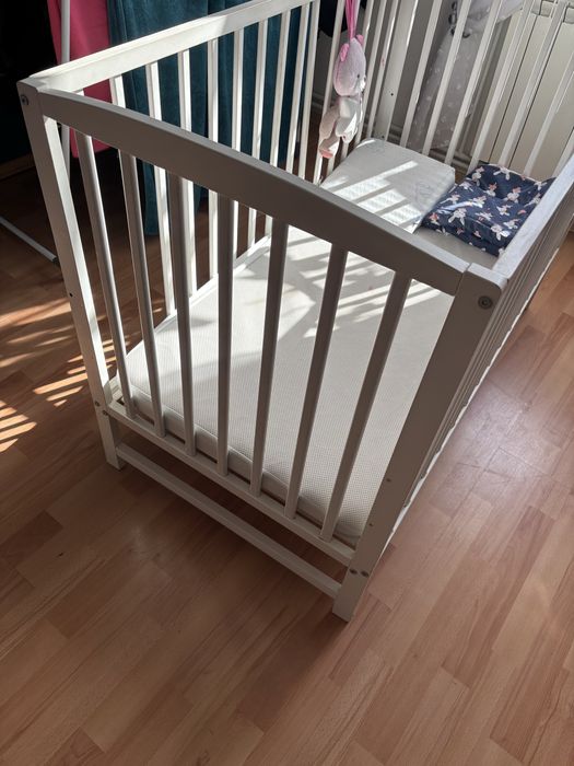 Lozeczko dzieciece biale materac zbaszyn