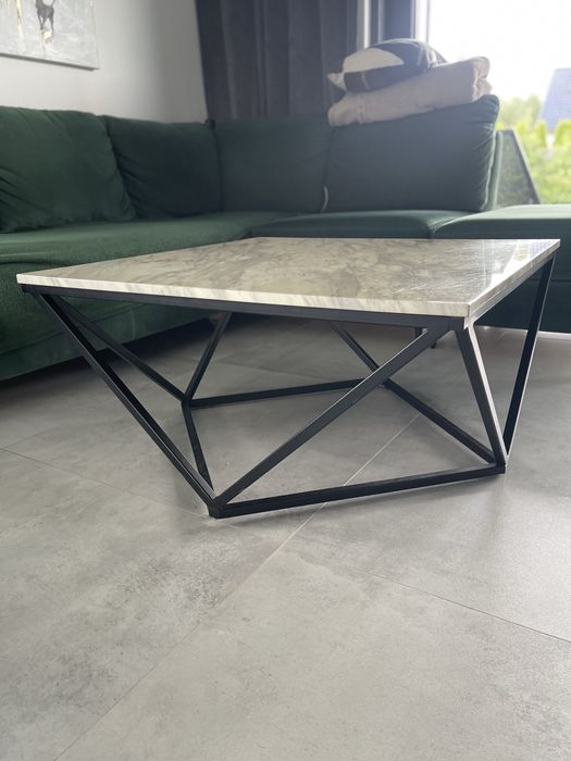 Stolik kawowy marmur/metal