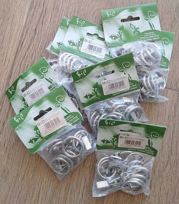 Żabki do karnisza metalowe okrągłe 6/19 mm 90szt. stal nierdzewna