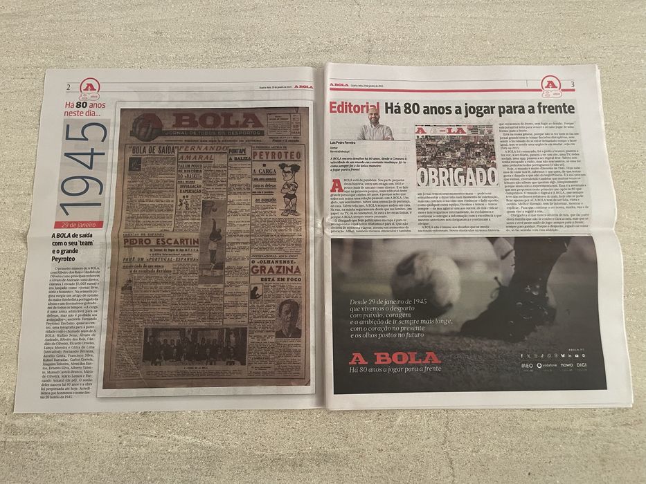 Vendo jornal A Bola 25 de Janeiro de 2025 - 80 Anos