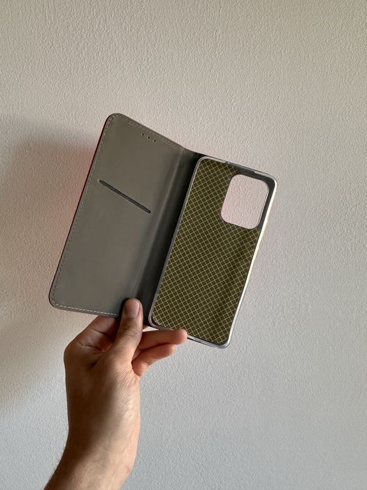 Etui Zamykane czerwone + SZKŁO cały ekran do OPPO RENO 13F 5G/ 13FS 5G