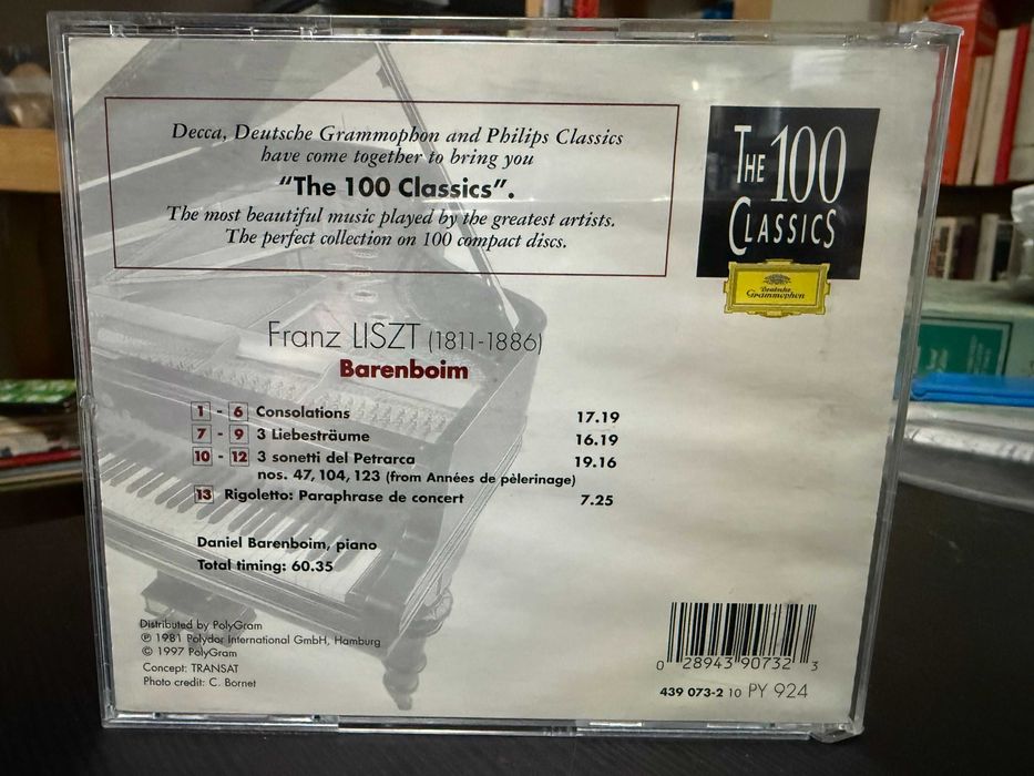 Liszt – Liebesträume, Consolations, Sonetti Del Petrarca  – Barenboim