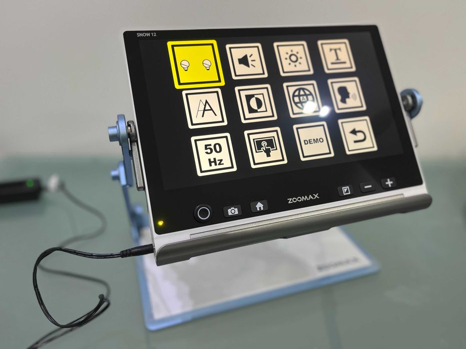 Ampliador digital com voz p/ pessoas com baixa visão ZOOMAX snow 12