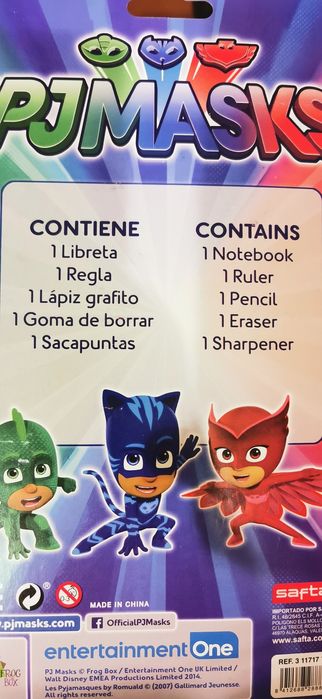 Conjunto PjMasks papelaria NOVO