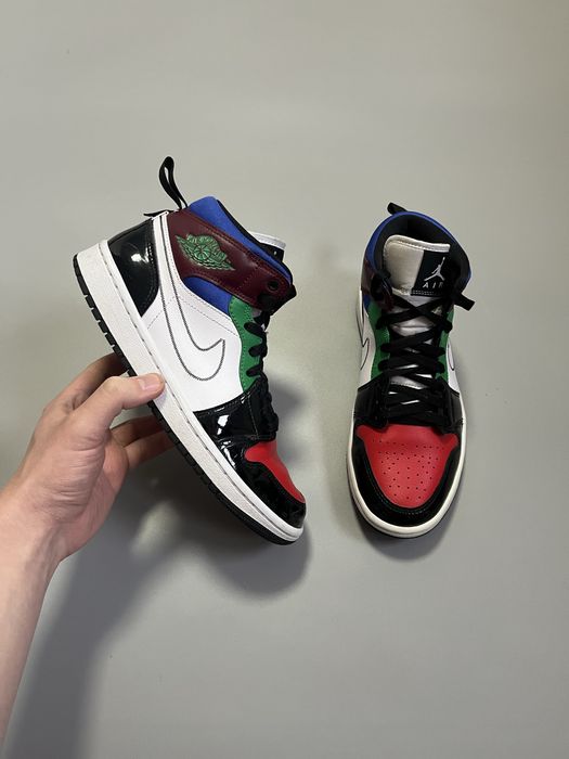 Air Jordan 1 Mid white university retro unc patent 40(25.5cm)