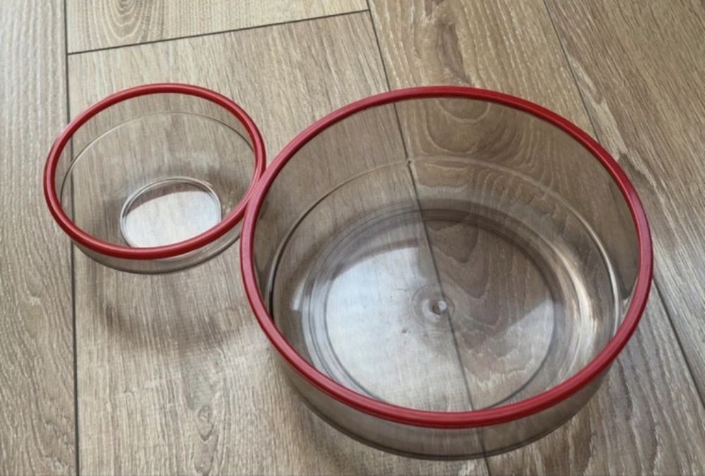Zestaw misek: 1 duża miska i 6 małych miseczek, gruby plastik